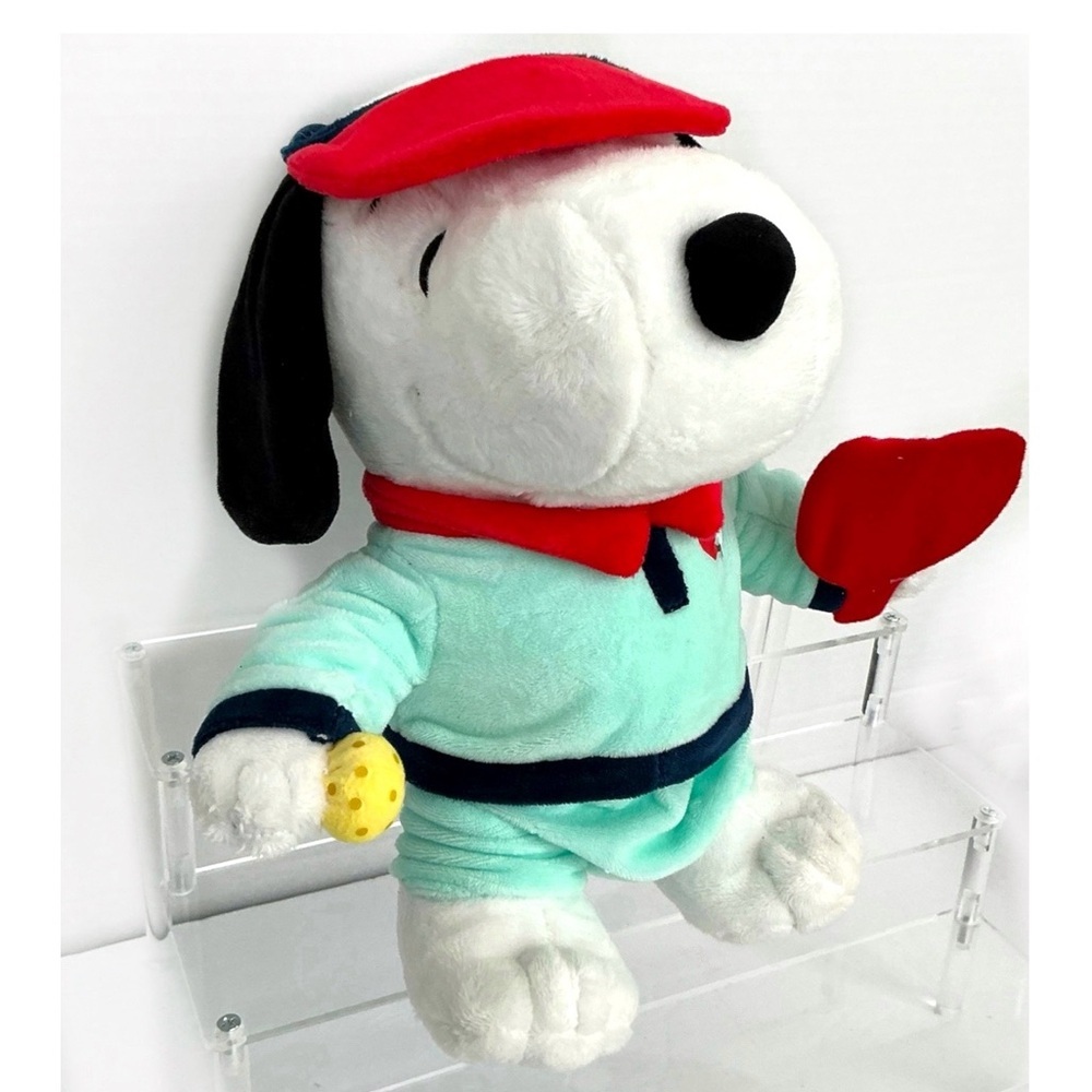 Snoopy Pickleball Plush Stuffed Toy Pickleball Outfit Visor Paddle and Ball 11” - Picture 4 of 15